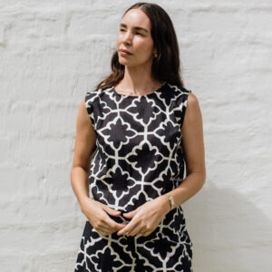 Crop Top - Black Geometric