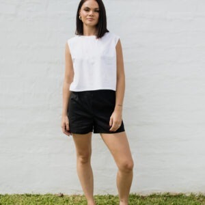 Flat Front Shorts - Black