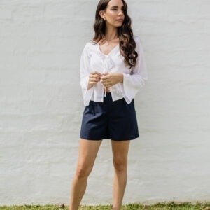 Flat Front Shorts - Navy