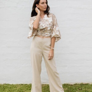 Wide Leg Pants - Beige