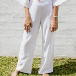 Wide Leg Pants - Crisp White