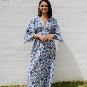 Kimono Dress - Blue Blossom