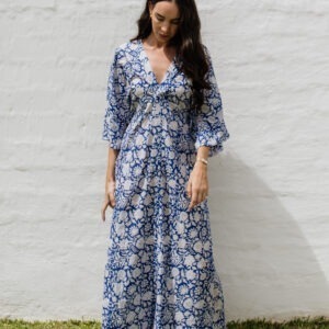 Kimono Dress - Sapphire Meadow