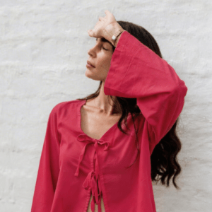 Tie front Blouse - Fuschia
