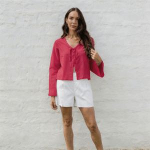 Tie front Blouse - Fuschia